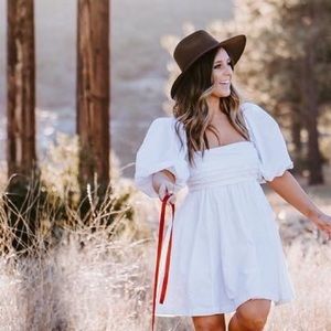 Abercrombie white puff sleeve dress